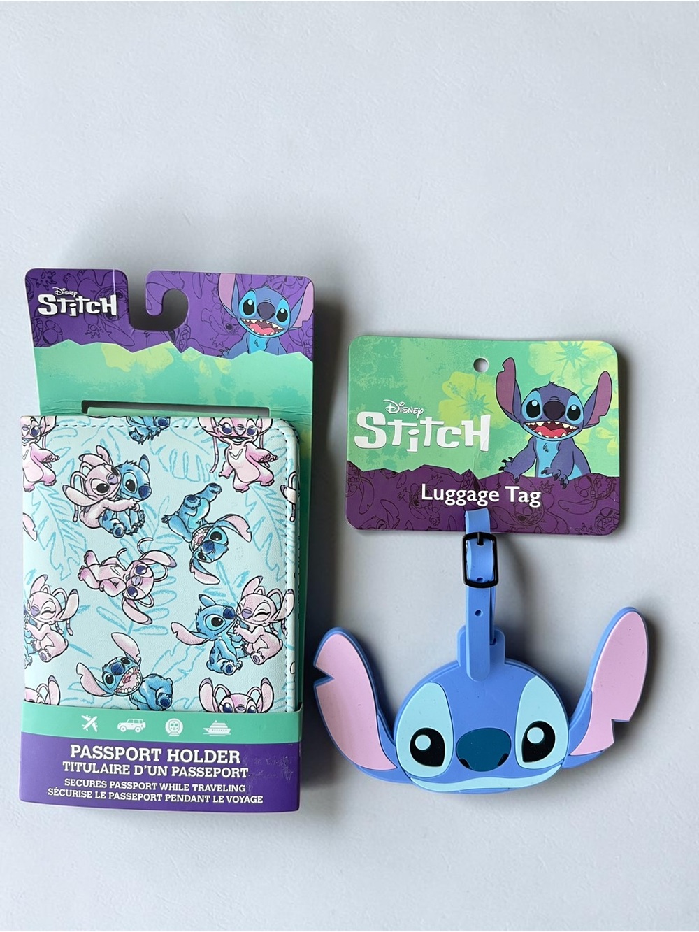 Disney Stitch Passport Holder & Luggage Tag Bundle